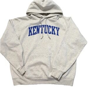 Champion Kentucky Wildcats Hoodie Mens L Gray NCAA Spell Out Pullover Sweatshirt